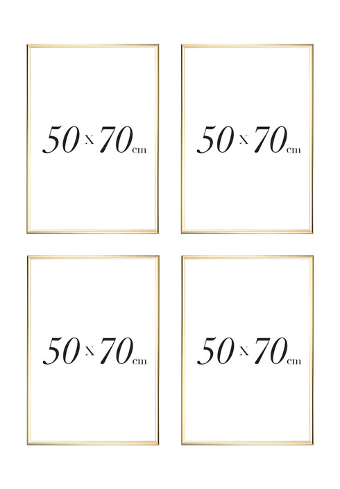 Conjunto de 4 Marcos Metálicos en Oro de 50x70cm